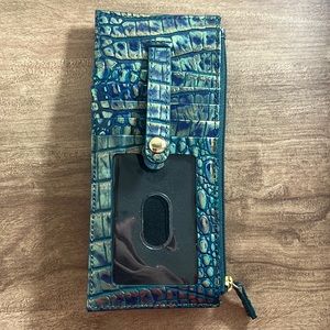 Brahmin Melbourne Card Holder in Blue Topaz
